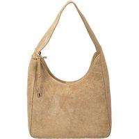 Cultured London Women's 'Eloise' Suede & Leather Handbag in Beige
