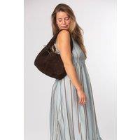 Cultured London Women's 'Beatriz' Suede Handbag in Dark Brown