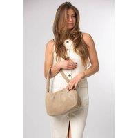 Cultured London Women's 'Beatriz' Suede Handbag in Beige