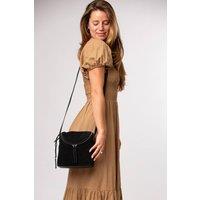 Cultured London Women's 'Luisana' Suede Cross Body Bag in Black