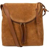 Cultured London Women's 'Luisana' Suede Cross Body Bag in Tan