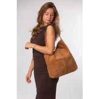 Cultured London Women's 'Harmony' Suede Leather Tote Bag in Tan