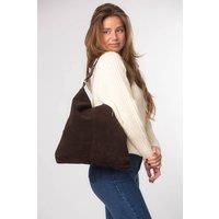 Cultured London Women's 'Harmony' Suede Leather Tote Bag in Dark Brown