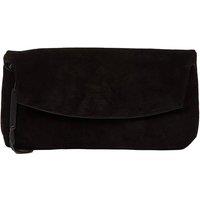 Cultured London Women's 'Perla' Suede Clutch Bag in Black