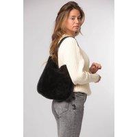 Cultured London Women's 'Bonnie' Leather Shoulder Bag in Black