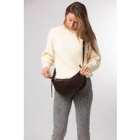 Cultured London Women's 'Carine' Suede Cross Body Bag in Dark Brown