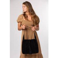 Cultured London Women's 'Anitta' Suede Shoulder Bag in Black
