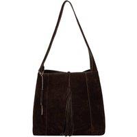 Cultured London Women's 'Anitta' Suede Shoulder Bag in Dark Brown
