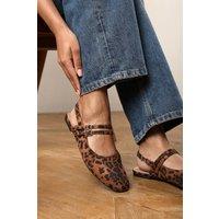 Where's That From Women's Alena Wide Fit Double Strap Backless Mary Jane Flats | Size: 6-Wide Fit