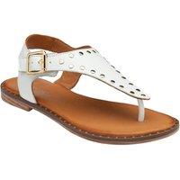 Lotus Women's 'Juanita' Leather Toe-Post Sandals in White | Size: 7