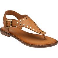 Lotus Women's 'Juanita' Leather Toe-Post Sandals in Tan | Size: 6