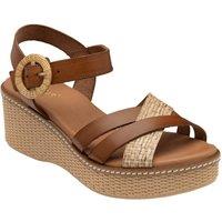 Lotus Women's 'Amalia' Leather Wedge Sandals in Tan | Size: 7