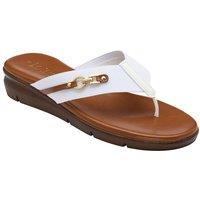Lotus Women's 'Villana' Toe-Post Sandals in White | Size: 7