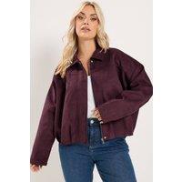 Yours Women's Faux Suede Jacket in Purple | Size: 22-24