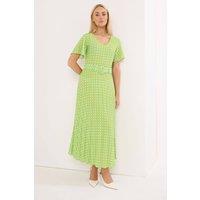Star by Julien Macdonald Women's Polka Dot Angel Sleeve Dress in Bright Green | Size: 18