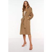 WOVCOR Women's Oversize Belted Water Resistant Long Trench Coat in Taupe | Size: 8