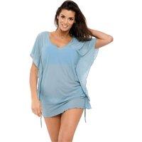 KDMD Women's Smooth Mesh Beach Tunic Cover Up in Blue | Size: Medium