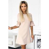 Love Lace Women's Beige Trapeze Dress with Bow Sleeves | Size: XL