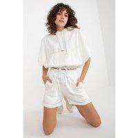 Love Lace Women's Hooded Blouse & Shorts Tracksuit Set Style 177025 in White