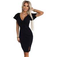 Love Lace Women's Nina Cocktail Wrap Dress with Belt in Black | Size: Large