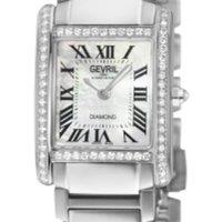 Gevril Women's Regina Swiss Diamond Watch, White MOP Dial, 316L Stainless Steel Watch in Silver