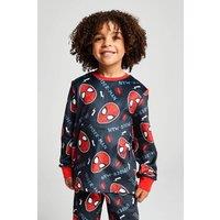 Brand Threads Spiderman Fleece Twosie Pyjama Set in Black | Size: 4-5 Years