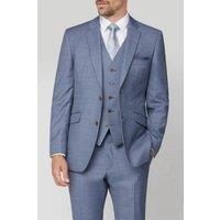 Scott Men's Sharkskin Regular Suit Jacket in Light Blue | Size: 44S