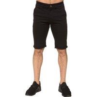 Enzo Men's Slim Fit Stretch Chino Shorts in Black | Size: 38R