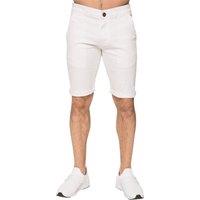 Enzo Men's Slim Fit Stretch Chino Shorts in White | Size: 36R