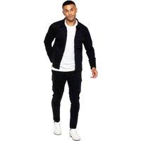 Enzo Men's Cargo Tracksuit Set in Black | Size: Large