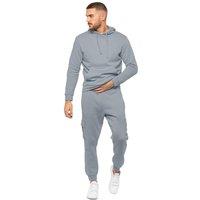 Enzo Men's Pullover Hoodie Tracksuit Set in Mid Blue | Size: 2XL