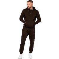 Enzo Men's Pullover Hoodie Tracksuit Set in Brown | Size: Large