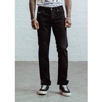 Chet Rock Slim Jim Men's Slim Fit Black Raw Denim Jeans with Stud Detail | Size: 38R