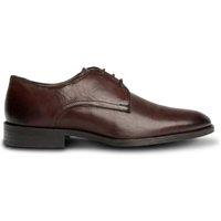 TruClothing Men's Burnished Leather Classic Lace-Up Derby Shoes in Chocolate | Size: 7