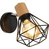 COMELY Vintage Industrial Wall Lights, 360 Rotating Wooden Wall Lights, E27