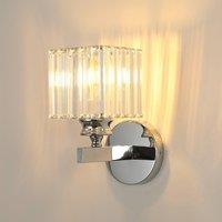 Pheashine Modern Crystal Wall Sconce, Rectangular Shade, E27, No Bulb Included in Silver