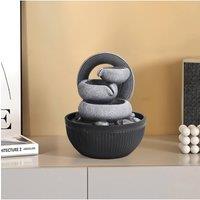 Garden Sanctuary Resin Water Feature Garden Fountain with LED Light in Grey