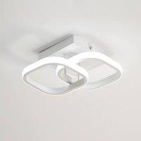 Pheashine Modern Square LED Ceiling Light 22W(6500K Black/6000K Cool White) in White