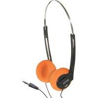 Soundlab Lightweight Stereo Headphones With Confortable Orange Pads in Black