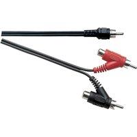 Electrovision Standard Phono Plug to 2x Stackable Phono Plugs Screened Lead 1.8m in Black
