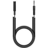 Electrovision 1.2M Curly 6.35Mm Stereo Jack Plug To 6.35Mm Stereo Jack Socket Lead in Black