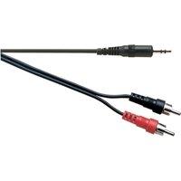 Electrovision 3.50Mm Jck To 2 Rca 1.20M Lead 3.5Mm Stereo Jack Plug/2 X Phono Plugs in Black