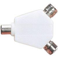 Electrovision Coax Y Splitter To 2Xsockets in White