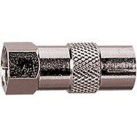 Electrovision Coax Socket To F Type Plug Adaptor in Metallic Silver