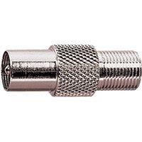 Electrovision Coax plug to F socket adaptor for quick setup in Metallic Silver
