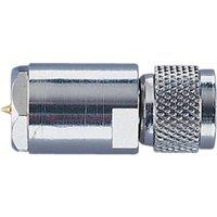 Electrovision High-Grade Nickel Inline FME male to mini UHF male connector in Metallic Silver