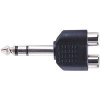 Electrovision 6.35Mm St Plug To 2Xrca Phono in Black