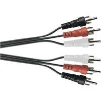Electrovision Standard 3x Phono Plugs to 3x Phono Plugs Screened Lead in Black