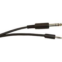 Electrovision 6.35mm to 3.5mm stereo jack screened lead - standard plug connection in Black