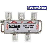 Electrovision 4204S-Ap 4 Way Splitter in Metallic Silver